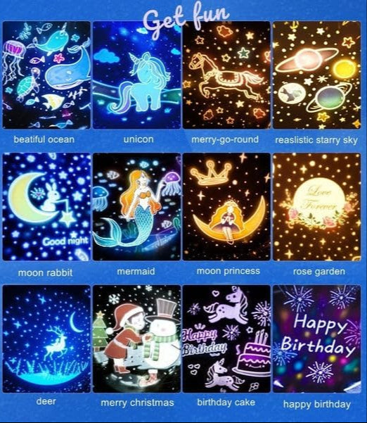 🌙 Bunny Carousel Night Light Projector – Rotirajuća LED Lampa za Djecu