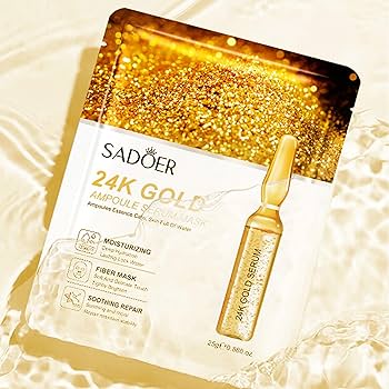 SADOER 24K Gold Ampoule Serum Maska za Lice - 5 komada