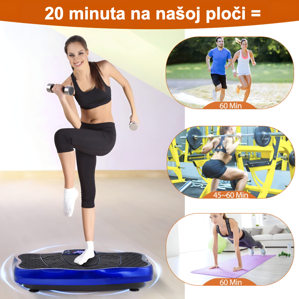 Vibraciona ploča za fitnes i masažu sa daljinskim upravljačem