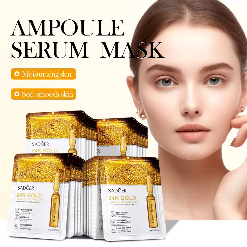 SADOER 24K Gold Ampoule Serum Maska za Lice - 5 komada