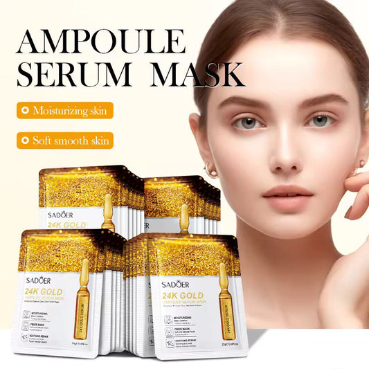 SADOER 24K Gold Ampoule Serum Maska za Lice - 5 komada