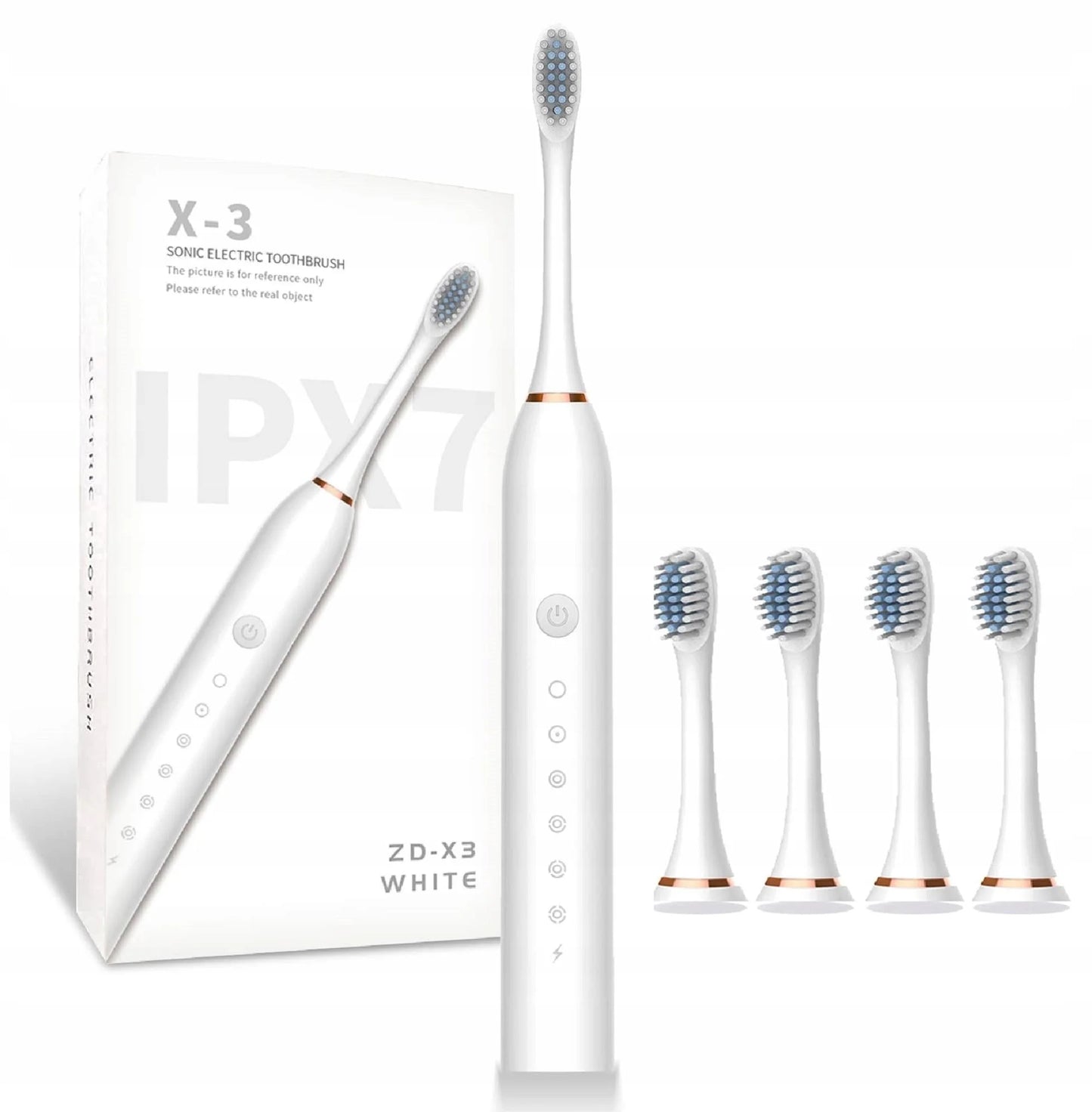 Sonic četkica za zube X-3 sa IPX7 certifikatom sa 8 nastavaka