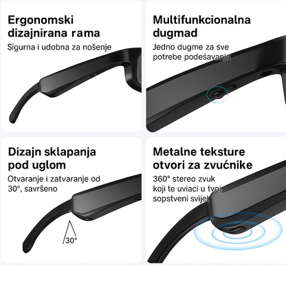 Pametne Bluetooth naočare sa zvučnikom i mikrofonom